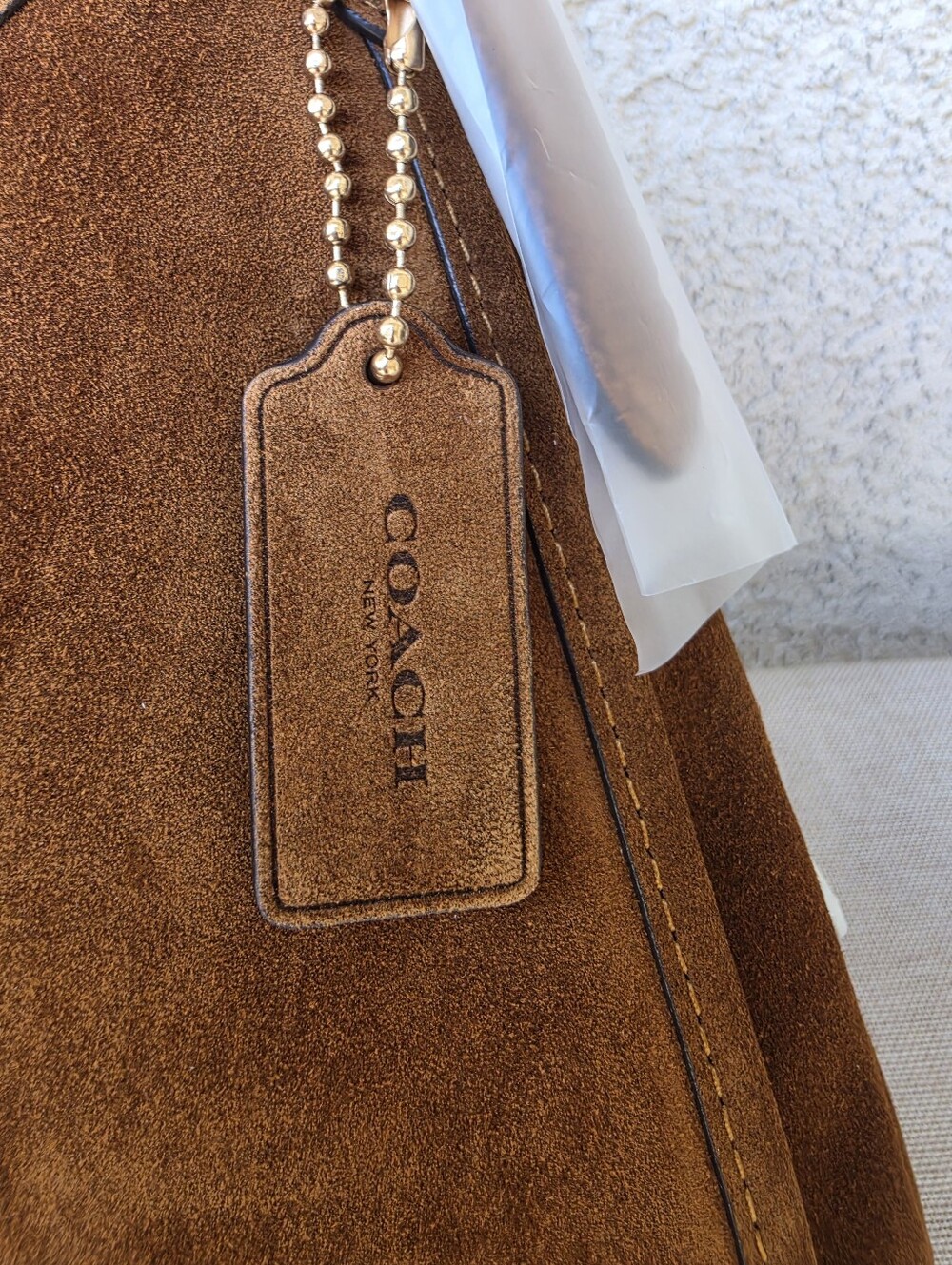 Coach Erin Suede Leather Shoulder Bag Hsndbag Gold/Warm Brown NWT - Picture 3 of 14